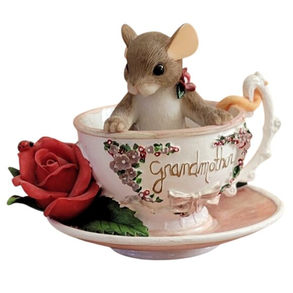 Vintage Fitz and Floyd Charming Tails "World's Finest Grandma" Figurine - Picture 12 of 13